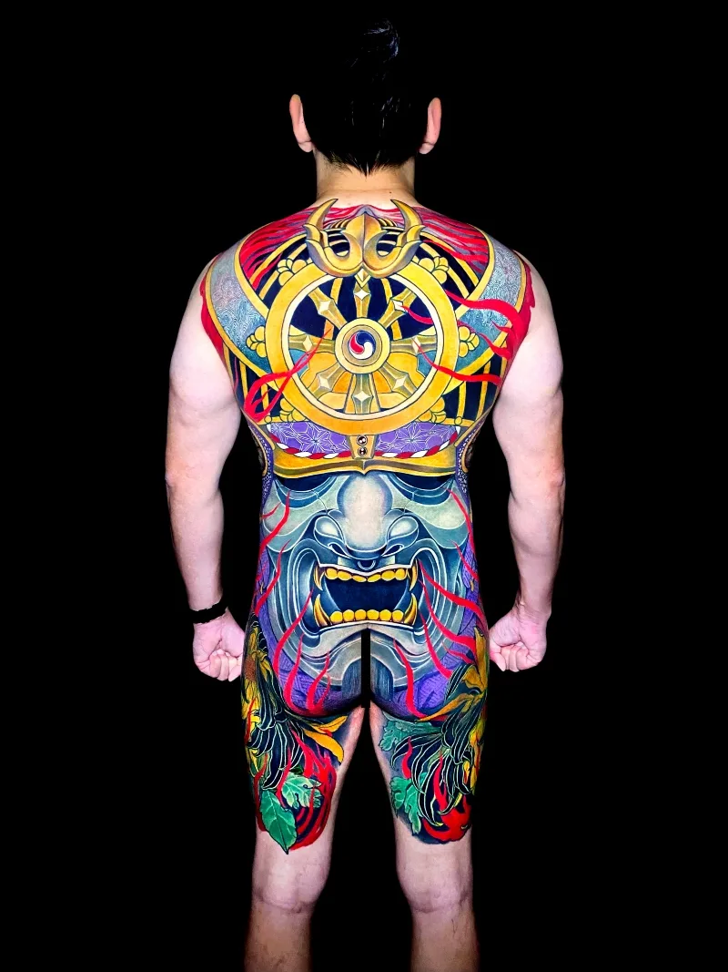Full Back Samurai Ghost Tattoo done by Jess Yen
