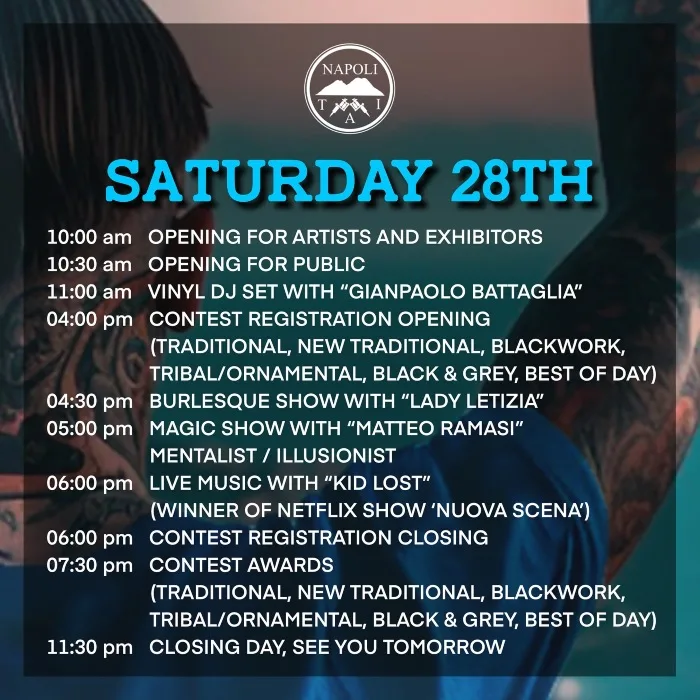 Napoli Tattoo Art International 2024 Programs Saturday