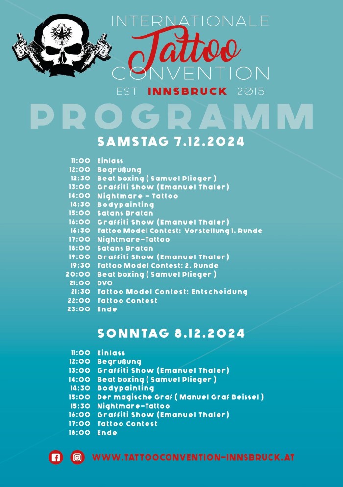 Innsbruck Tattoo Convention 2024 PROGRAM