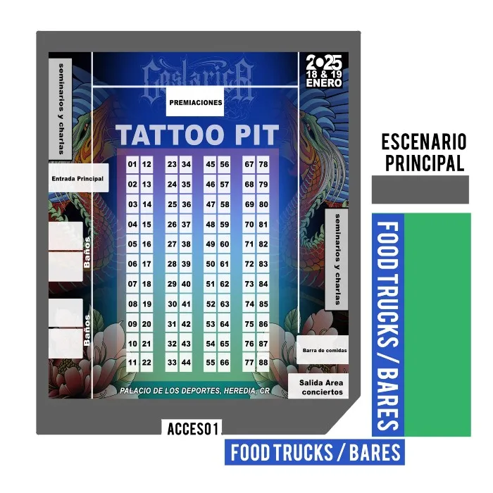 Costa Rica Tattoo Expo 2025 FLOOR PLAN