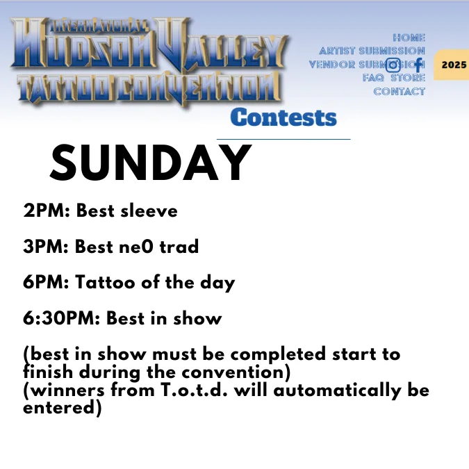 Hudson Valley Tattoo Convention 2025 SUNDAY