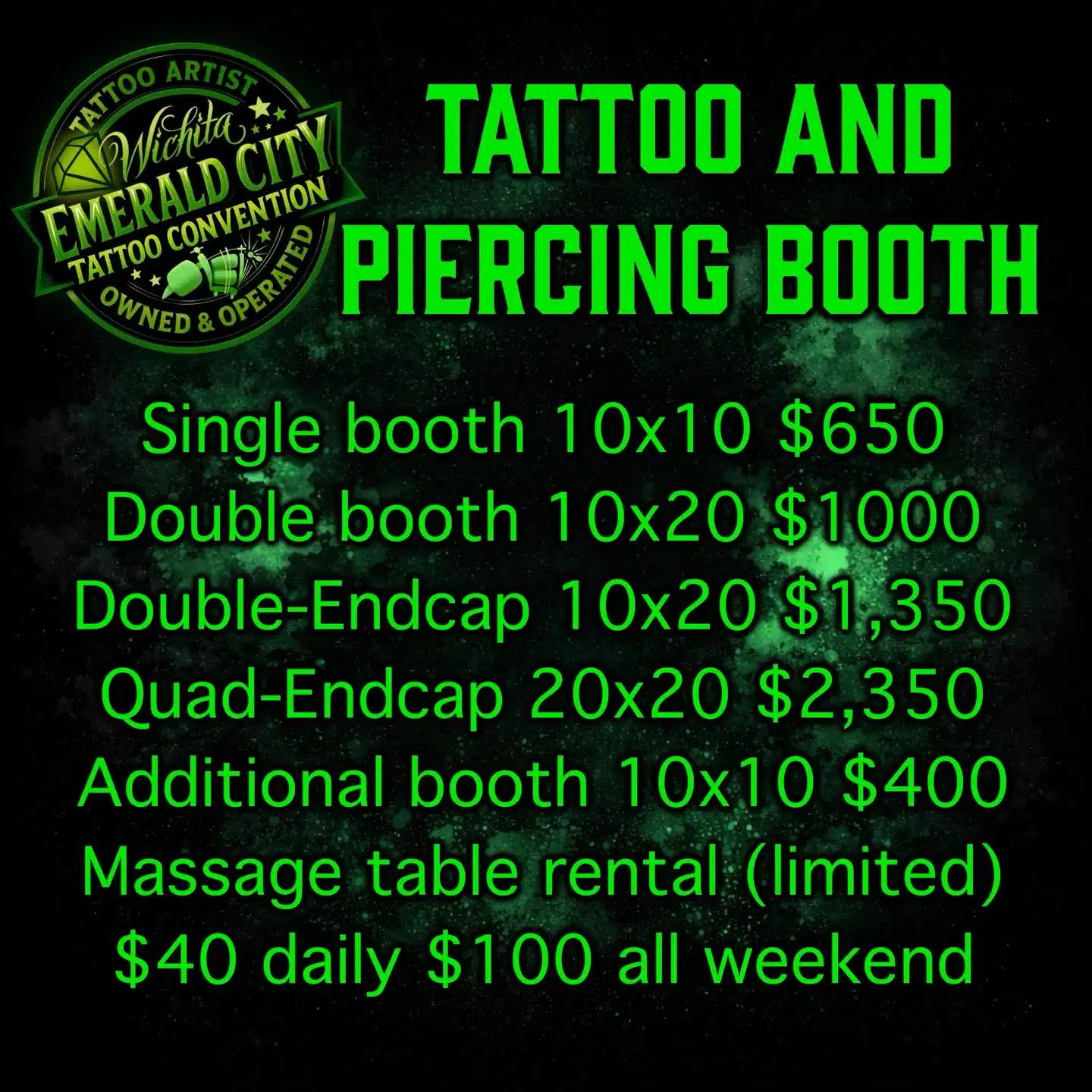 Wichita Emerald City Tattoo Convention (2026) Wichita Emerald City Tattoo Convention (2026) 2 October 2026