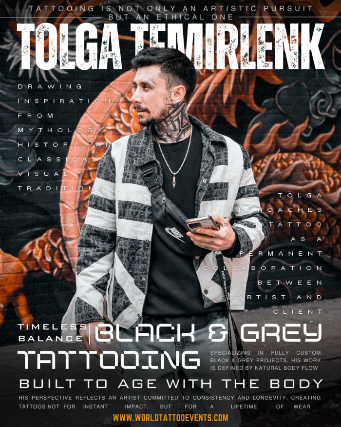 Tolga Temirlenk • Timeless Balance: Black & Grey Tattooing Built to Age with the Body Tolga Temirlenk • Timeless Balance: Black & Grey Tattooing Built to Age with the Body 18 January 2026