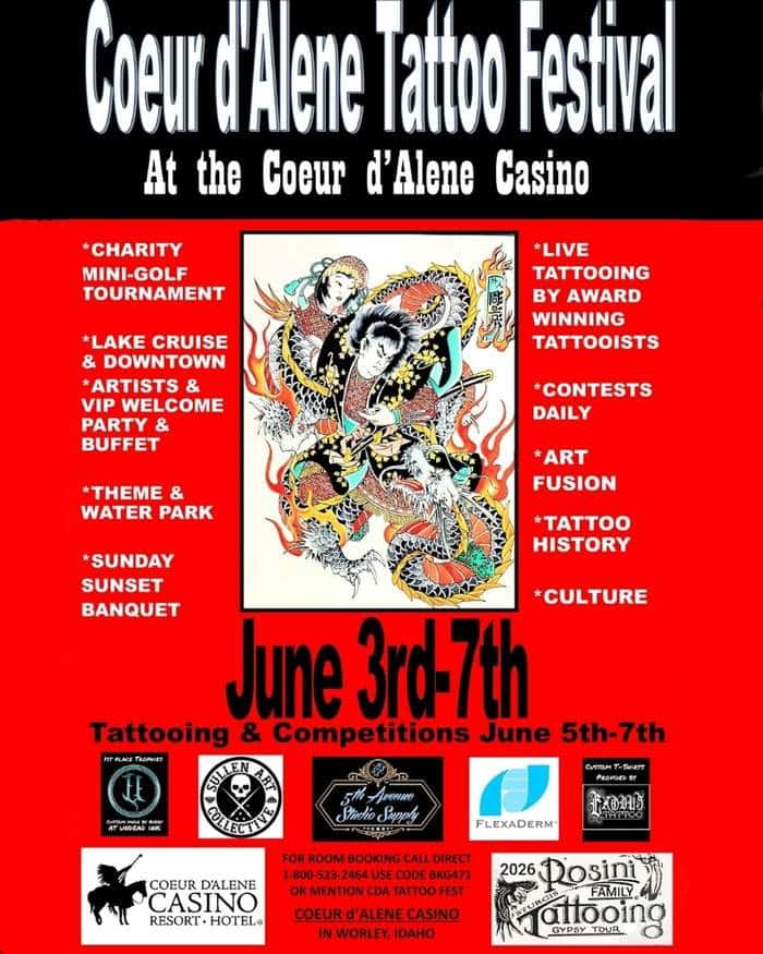 Coeur d'Alene Tattoo Festival (2026) 3 June 2026