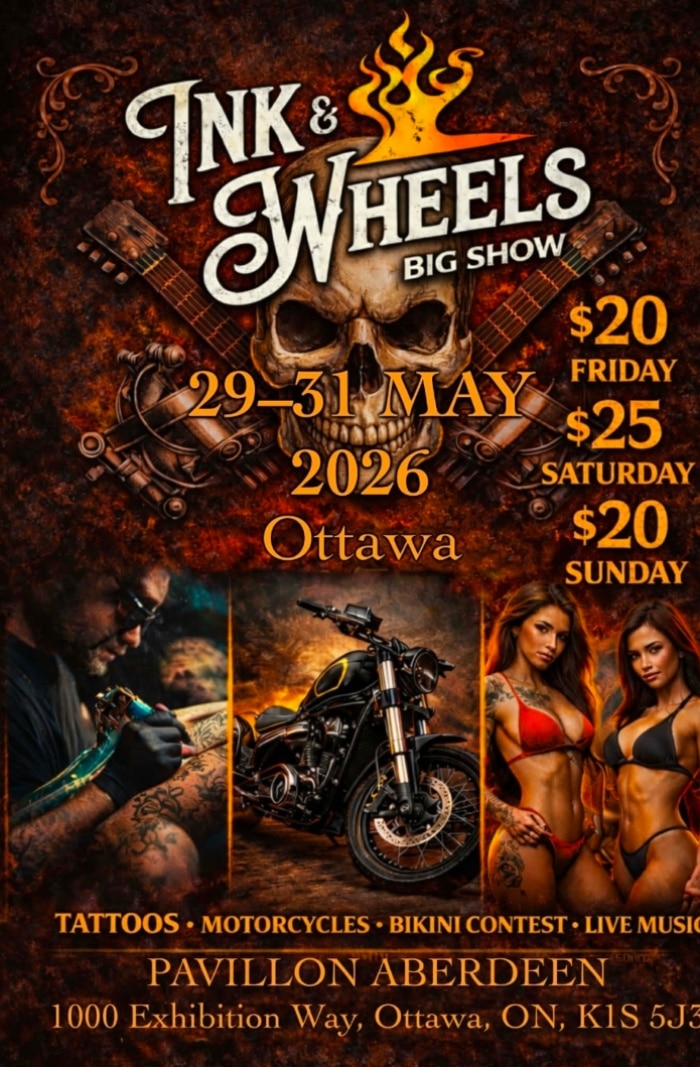 Ink & Wheels Big Show Ottawa (2026) Ink & Wheels Big Show Ottawa (2026) 29 May 2026