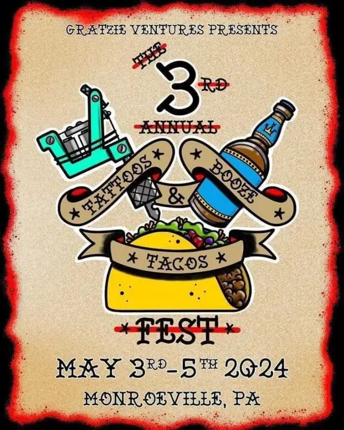 Tattoos Booze & Tacos Expo #3 (2024) Tattoos Booze & Tacos Expo #3 (2024) 3 May 2024